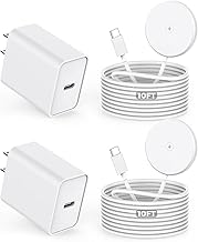 【Apple MFi Certified】Magnetic Wireless Charger,2Pack 10FT Apple Mag-safe Charger,Fast MagSafe Charging Wireless iPhone Charge Pad USB C Block Adapter for iPhone 17 Pro Max/17e/Air/16/15/14/13,Air-Pods