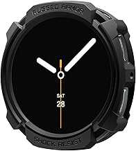 Spigen Rugged Armor Designed for Samsung Galaxy Watch 8 44mm Case Durable TPU Cover (2025) - Matte Black