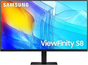 27" ViewFinity S8 (S80D) Series 4K UHD High Resolution Computer Monitor, HDR10, Multiple Ports w/ HDMI, DisplayPort, USB-A, Height Adjustable Stand, LS27D806EANXGO, 2024, 3Yr Warranty