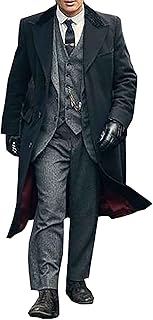 Men's Peaky Blinders Thomas Shelby Black Wool Long Fashion Trench Coat