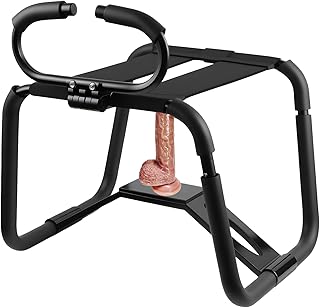 Sex Chair Adjustable Armrest Sex Bench Bouncing Mount Sex Stool Weightless Position Bouncer Chair with Handrail and Dildo Portable Elastic Sex Machine BDSM Sex Novelty Toy for Adult Game