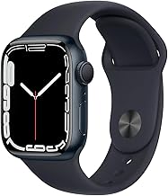 Apple Watch Series 7 (GPS, 41mm) Midnight Aluminum Case with Midnight Sport Band, Regular (Renewed)