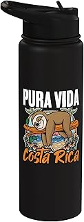 Sloth Beach Vacation Tropical Sloths Pura Vida Costa Rica Stainless Steel Insulated Water Bottle