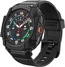 Spigen Rugged Armor Pro Designed for Samsung Galaxy Watch Ultra 47mm Case with Band Protective TPU Cover with Strap (2025/2024) - Matte Black
