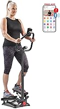 Smart Stair Stepper Machine for Home Workouts with Handlebar, Resistance Bands, Bluetooth & SunnyFit App, Space-Saving Low-Impact Cardio Stepper