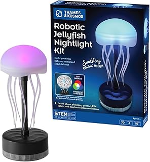 Robotic Jellyfish Nightlight Kit | Hands-on STEM Activity, Build a Decorative, Motorized Lamp | Changes Color & Rotates | Soothing, Sensory-Friendly Motion | Engineering for Ages 8+
