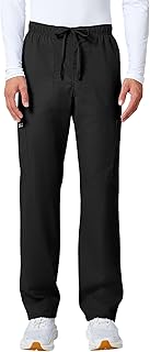Scrubs for Men Tapered Leg Mens Cargo Scrub Pants-5 Pockets,Drawstring,2 Way Stretch Medical Scrub Bottom-WW190