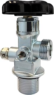 HIGH FLOW Nitrous Oxide Bottle Valve for 10 lb, 15 lb, 20 lb Nitrous Racing Cylinders with CGA 660 large orifice ANGLED outlet and Pressure Ports and NHRA Racer Safety Device