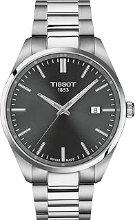 PR 100 Quartz 40mm, Swiss Quartz Watch for Men, Stainless Steel Case, Grey Dial, T1504101108100