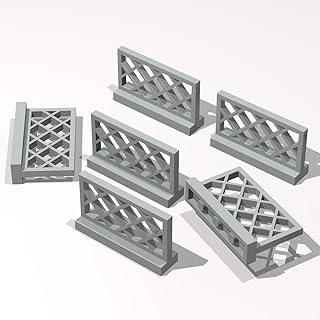 Classic Building Fence Bulk, 1x4x2 Lattice 50 Piece,Compatible with Lego Parts Pieces:(Color: Light Gray)