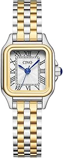 Gold Watches for Women Vintage: Small Wrist Bracelet Watch with Roman Dial - Dainty Luxury Square Ladies Watch - Gifts for Mom Wife at Birthday Anniversary