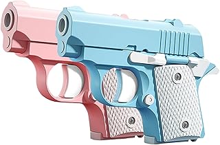 Cool Fidget 1911 Toy Gun, 2 Pack 3D Printed Mini Stress Relief Toys, Fidget Toys Suitable for Relieving ADHD & Anxiety Relief, for Adults and Kids (Pink Blue)