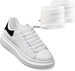 2 Pairs Shoe Laces for Alexander Mcqueen Sneaker, 1/2''(1.2cm) Flat Thick Jumbo Fat Wide Shoelaces Replacement Laces