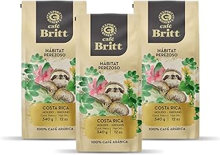 Café Britt® - Costa Rican Habitat Sloth Coffee (12 oz.) (3-Pack) - Ground, Arabica Coffee, Kosher, Gluten Free, 100% Gourmet & Medium Light Roast