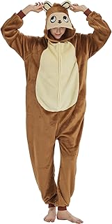 Halloween Snug Fit Adult Onesie Pajamas,Flannel Animal Cosplay Costume for Womens and Mens