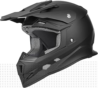 GLX GX23 Dirt Bike/Motocross Helmet - Matte Black, X-Large - DOT Approved