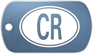 RDW Costa Rica Oval Aluminum Keychain GI Dog Tag country code cr euro