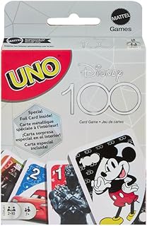 UNO Disney 100 Card Game for Kids, Featuring Disney Characters, Collectible Foil Card