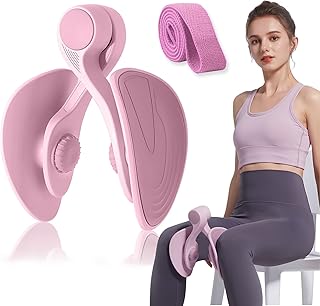Pelvic Floor Exercise Devices, Inner Thigh Kegel Exerciser, Kegel Trainer for Postpartum Rehabilitation, Exerciser of Thigh at Home, Hip Under Desk Exercise Men Women with Band