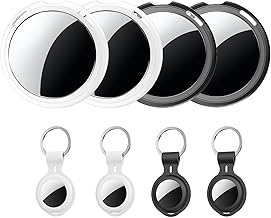 4 Pack Tracker Tags [Apple MFi Certified] Work with Apple Find My(iOS Only) Bluetooth Smart Tags Key Item Finder Waterproof Worldwide Replaceable Battery Tracking for Wallet Pets Backpack Dogs Luggage