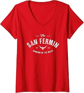 Womens "The Running of the Bulls" - Pamplona Gift - San Fermin V-Neck T-Shirt