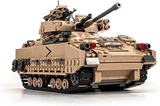 Military M2 Bradley Tank Building Set (1350 PCS), Infantry Fighting Vehicle Army Construction Model Toy for Adult or Kid Gift