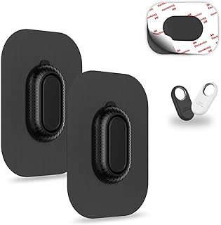[2-Pack] Case for Galaxy SmartTag2 Fabric Holder | Secure & Discreet, Full Protection Galaxy Smart Tag 2 Holder with 3M Adhesive Sticker for Luggage,Camera Bags, Backpacks & Purses etc.(Black&Black)
