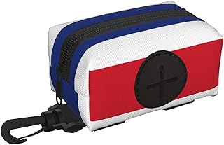 Flag of Costa Rica Pet travel waste bag storage bag. Convenient storage, suitable for leash, with zipper, easy to carry when traveling.