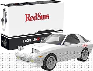 dOMOb Initial-D Mazda RX-7 FC3S White Japan Car Building Blocks Kit – Bricks Toys for 8+ Age Kids & Adults – Car Model 1:35 Simulated Build – 66 Pieces or Blocks Set – for Boys, Hobbyist, Collector
