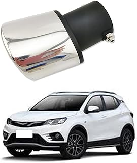 Exhaust Tips for Soueast DX3 1.5T 2016-2019, High-Temperature Stainless Steel Custom Exhaust Tip Bolt-On.Aggressive Look & Deep Sound,Tail Throat Decor.,Metallic Silver