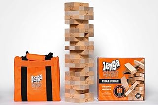 Giant Challenge, Stacking Game with Tournament Chart & Travel Bag, Party Game for Kids & Adults, Stacks to 3 Feet