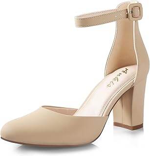 Closed Toe Heels for Women -Black Nude White Silver Gold Womens Heels Closed Round Toe Chunky Block Pumps Shoes, 3 Inch