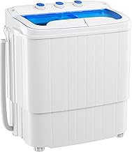 Portable Washing Machine with Longer Hose, 16lbs Twin Tub Laundry Washer Machine with 9.6Lbs Washer and 5.4Lbs Spinner dryer, Semi-automatic Washer Combo for Dorms, Apartments, Blue
