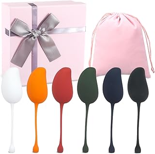 Geiserailie 6 Pcs Pelvic Floor Exercise Trainer Pelvic Floor Muscle Strengthening Weights 6 Different Weights Tightening Strengthen Bladder Training Kit for Women Beginners Advanced