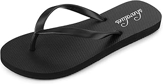 Slim Flip Flops for Women Beach Rubber Shower Shoes Basic Thong Sandals