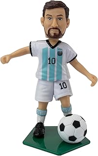 Art Official Lionel Messi Argentina Soccer Action Figure, 4.5" Collectible with Movable Arms & Head, Display Stand
