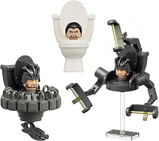 Toilet Building Set, G-Man Toilet Man Cameraman Game Model Toys Ideas Collectible Building Bricks Birthday Gift for Adults Fans(3 PCS)