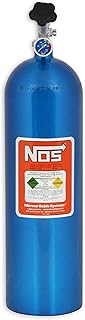 NOS 14750NOS Electric Blue Aluminum 15-pound Nitrous Bottle with Hi-Flow Valve