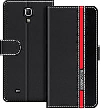 Leather Phone Case Compatible with Samsung Galaxy Mega 6.3 I9200 Flip Wallet Cover with Magnetic Closure, Kickstand & Card Holders, Shockproof Protection (Black)