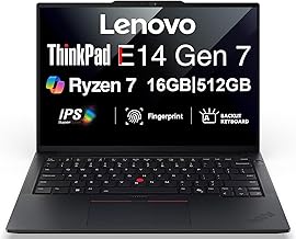 Lenovo ThinkPad E14 Gen 7 AI Business Laptop 14" FHD+ Display (AMD Ryzen 7 250 (Beat Ryzen 5 7535U), 16GB DDR5, 512GB SSD, Copilot, Backlit, Fingerprint, 5M RGB Webcam, Thunderbolt 4, Win11Pro), 2026
