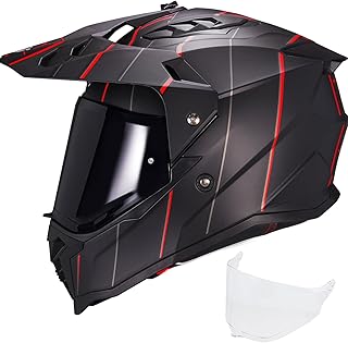 VCOROS Adventure Motorcycle Helmet VS-908 with Visor ATV Dirt Bike Off Road Motocross Full Face Helmet for Adults DOT Approved