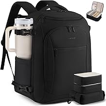 40L Travel Backpack for Women & Men,Airline Approved Carry On Backpack with 3 Packing Cubes,TSA Waterproof Personal Item Bag,Weekender Overnight Essentials Backpacks fits 18" Laptop