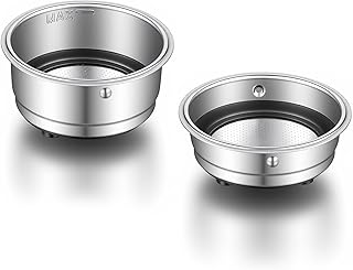 2 Pcs 51mm Portafilter Basket Espresso Basket Stainless Steel Coffee Filter Pressurized Coffee Filter Cups Compatible with 51mm Portafilter Machines for Home Office Machine Serving