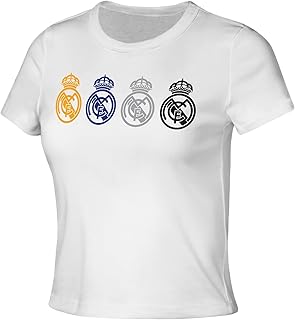 Real Madrid Women’s Color Up Short Sleeve Baby Tee – Official Licensed Soccer Apparel
