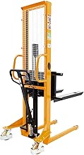 APOLLOLIFT Manual Stacker Hand Pallet Forklift 1100lbs Capacity 63" Lifting Height with Fixed Legs and Adjustable Forks Suitable for Open Bottom Pallet