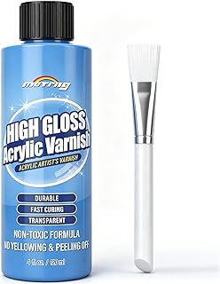 Gloss Varnish for Acrylic Painting, Artist's Acrylic Varnish, Non-Yellow, Non-Toxic, Anti-Crazing, High Gloss Finish, Clear Coat for Artwork, for Pro & Hobby Artists