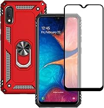 for Samsung A10E Case, Galaxy A10E Case with Screen Protector,Military Grade Protective Cases with Ring for Samsung Galaxy A10E(Red)