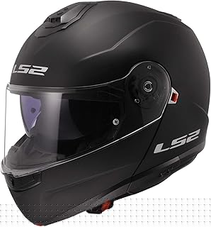 Helmets Strobe II Modular Motorcycle Helmet W/ SunShield (Matte Black - Large)