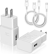 Type C Charger Fast Charging, 2 Pack USB C Android Phone Wall Charger Block & 3ft Charge Cable Cord, for Samsung Galaxy S8 / S9 / S10 Plus Active S10e, S20 / S21 Ultra Plus, Note 8 9 10, Pixel 3 etc