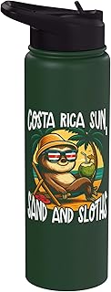 Costa Rica Sun Sand And Sloths Costa Rica Vacation Stainless Steel Insulated Water Bottle